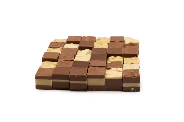 Beyaz Arka Planda Izole Edilmiş Çikolata Şekeri Üst Görünüm — Stok fotoğraf