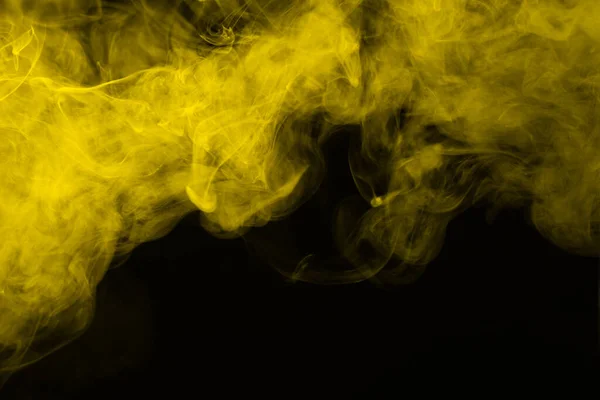 Vapor Amarelo Sobre Fundo Preto Espaço Cópia — Fotografia de Stock