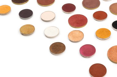 Çok renkli yuvarlak göz farı beyaza izole edilmiş. Üst görünüm. 