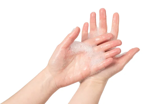 Handwas Geïsoleerd Witte Achtergrond Bovenaanzicht — Stockfoto