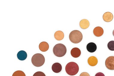 Çok renkli yuvarlak göz farı beyaza izole edilmiş. Üst görünüm. 