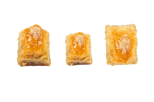 Delicious Sweet Baklava Isolated White Background Top View — Stock Photo, Image