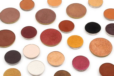 Çok renkli yuvarlak göz farı beyaza izole edilmiş. Üst görünüm. 