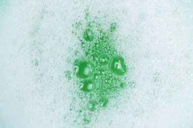 Yeşil köpük arka plan, üst manzara. Boşluğu kopyala. 