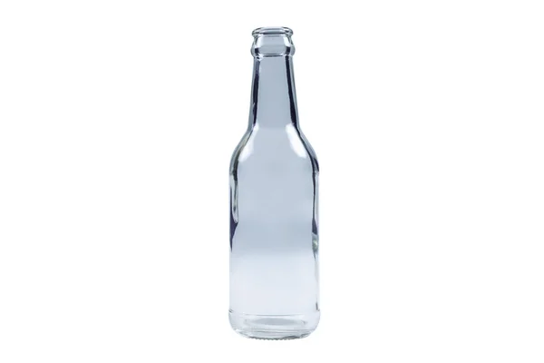 Glazen Fles Geïsoleerd Witte Achtergrond Kopieerruimte — Stockfoto