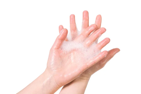 Handwas Geïsoleerd Witte Achtergrond Bovenaanzicht — Stockfoto