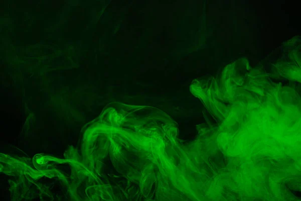 Vapor Verde Sobre Fundo Preto Espaço Cópia — Fotografia de Stock