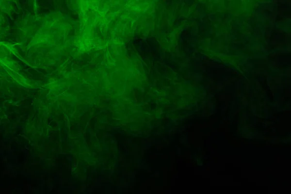 Grüner Dampf Auf Schwarzem Hintergrund Kopierraum — Stockfoto
