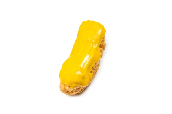 Fresh Tasty Eclairs Isoalted White Background Top View — Stock Photo, Image