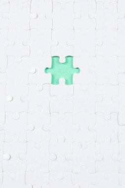 Beyaz yapboz geçmişi. Üst görünüm. 