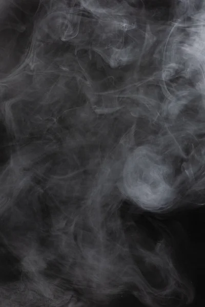 White Steam Black Background Copy Space — Stock Photo, Image