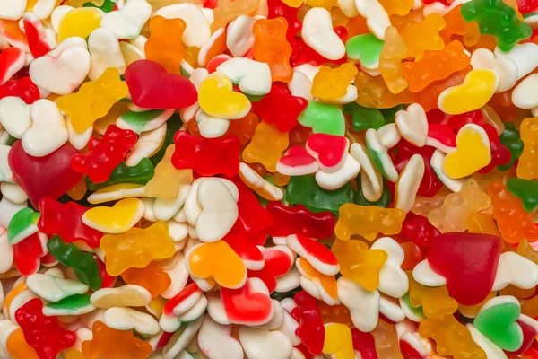 Assorted Gummy Candies Top View Jelly Sweets — Stock Photo, Image