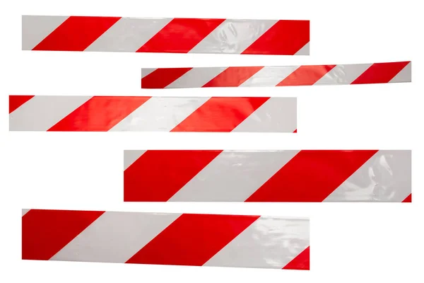 Red White Safety Line Isolated White Background — Stock Photo, Image