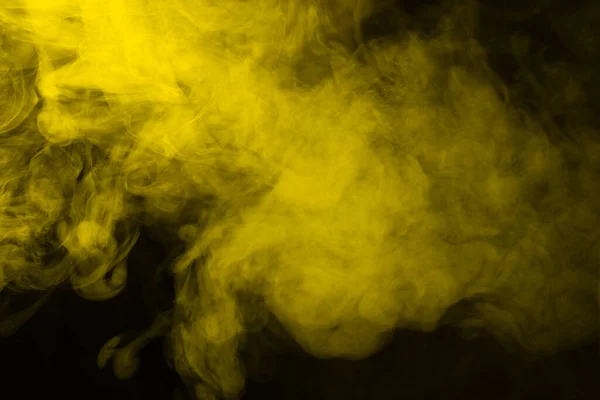 Vapor Amarelo Sobre Fundo Preto Espaço Cópia — Fotografia de Stock