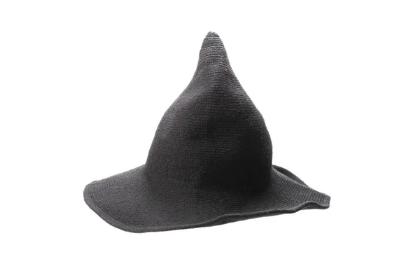 Häxull Hatt Isolerad Vit Bakgrund Halooweenduk — Stockfoto