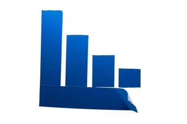 Beyaz arkaplanda mavi koli bandı parçaları izole edildi. 