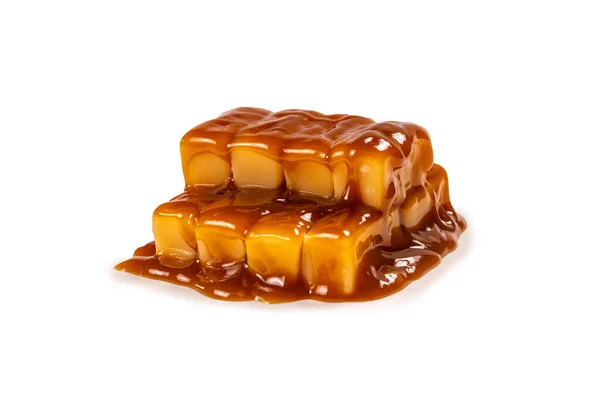 Tasty Caramel Candy Isolated White Background Copy Space — Stock Photo, Image