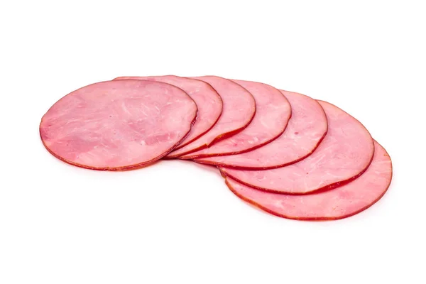 Sliced Tasty Ham Background Top View — Stock Photo, Image