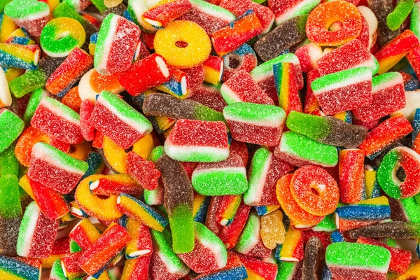 Permen Karet Berbagai Macam Pemandangan Bagus Latar Belakang Jelly Sweets — Stok Foto