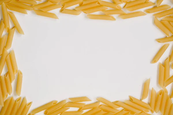 Dried Rigatoni Pasta White Background — Stock Photo, Image