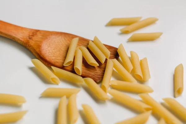 Dried Rigatoni Pasta White Background — Stock Photo, Image