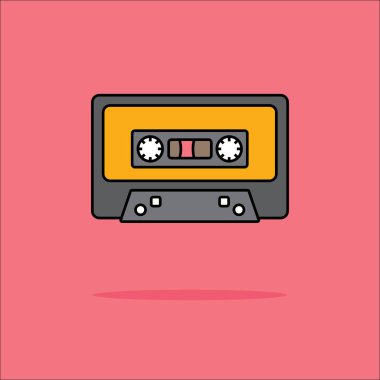 Ses bandı kutsal kişilerin resmi içinde düz stil gösteren resim.