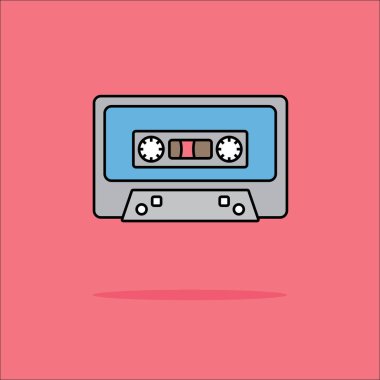 Ses bandı kutsal kişilerin resmi içinde düz stil gösteren resim.