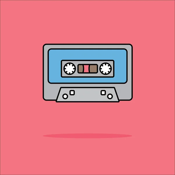 Ilustración Icono Cinta Audio Estilo Plano — Vector de stock