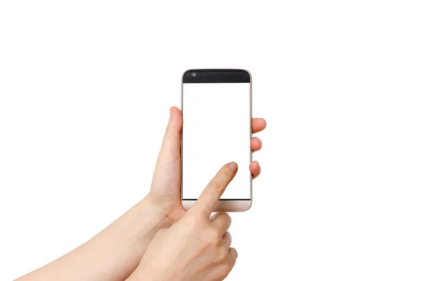 Bir elde ekran akıllı telefonuna dokun