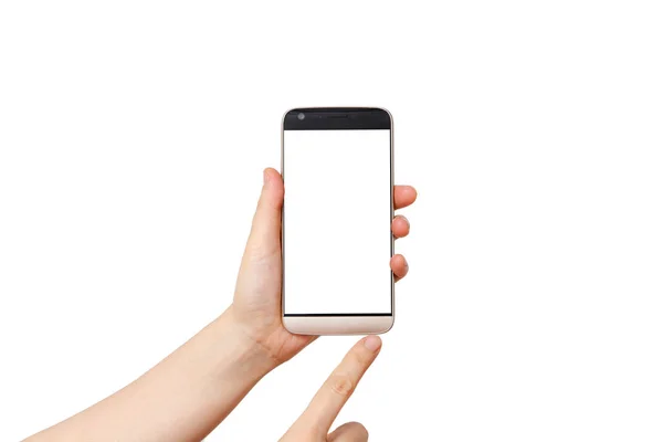 Bir elde ekran akıllı telefonuna dokun
