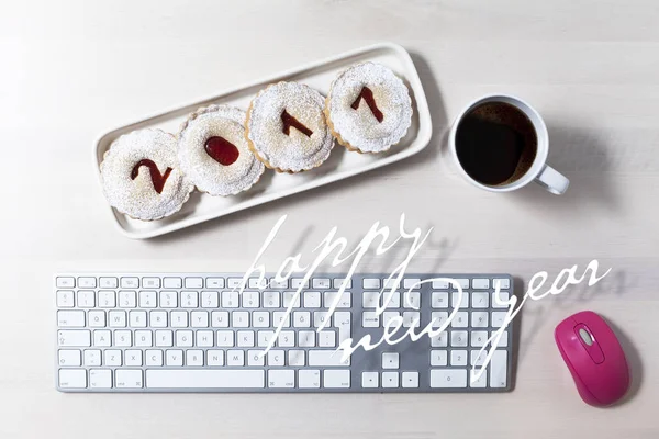 2017 Navidad y año nuevo galletas de jengibre —  Fotos de Stock