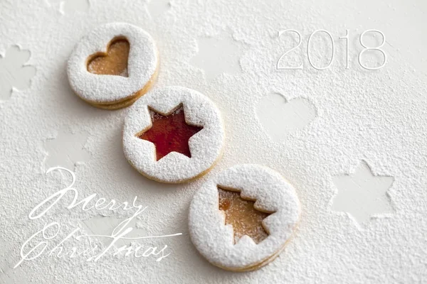 2018 Noël et Nouvel An biscuits au pain d'épice au miel — Photo