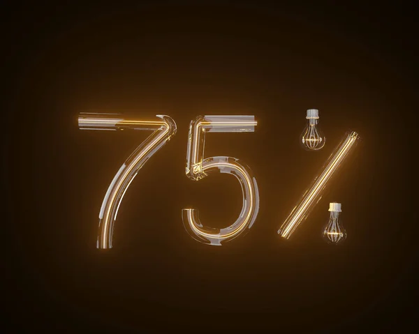 Por cento de lâmpada ilustração 3d — Fotografia de Stock