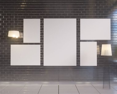 poster vintage pastel hipster minimalizm çatı iç arka plan, 3d render ile alay