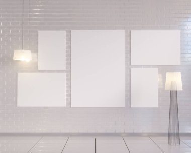 poster vintage pastel hipster minimalizm çatı iç arka plan, 3d render ile alay