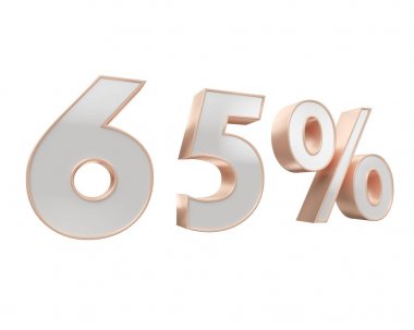 Beyaz altın, bakır yüzde elli, beyaz arka plan üzerinde izole. 3D Resim Oluşturucu