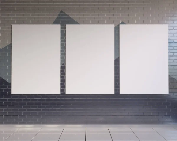 Makiety plakat z rocznika pastelowych hipster minimalizm loft wnętrza tła, renderowania 3d — Zdjęcie stockowe