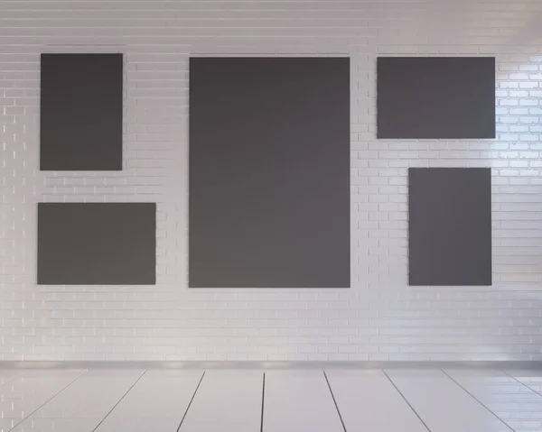 Modello poster con vintage pastello hipster minimalismo loft interno sfondo, rendering 3D — Foto Stock
