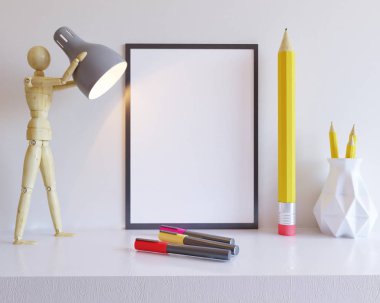 Kimlik design.3d illüstrasyon marka için poster ile yukarı Moskova Designer Danışma nesneleri
