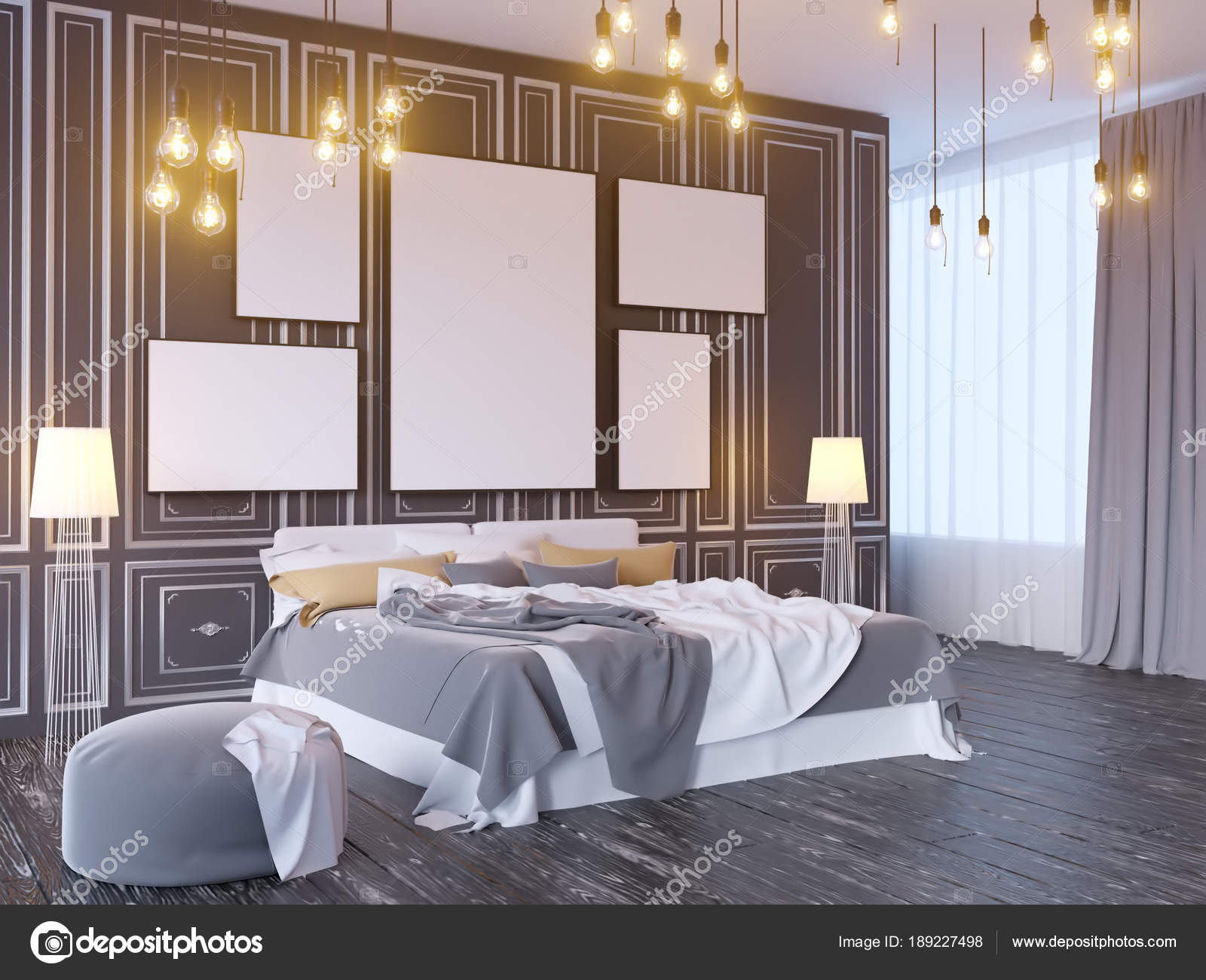 Mock Up Poster With Vintage Pastel Hipster Minimalism Loft