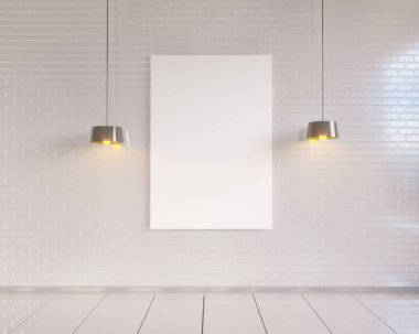 poster vintage pastel hipster minimalizm çatı iç arka plan, 3d render ile alay