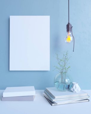 iç, sahte duvar, 3d çizim studio, Stil, tablo, şablon, kadar duvar, poster kadar beyaz, ahşap  