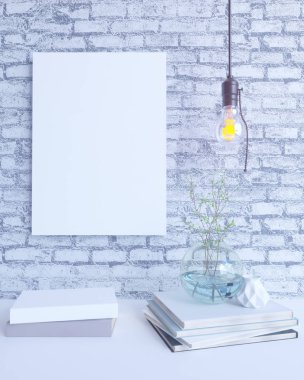 iç, sahte duvar, 3d çizim studio, Stil, tablo, şablon, kadar duvar, poster kadar beyaz, ahşap  