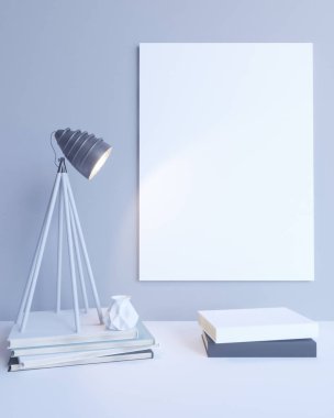 iç, sahte duvar, 3d çizim studio, Stil, tablo, şablon, kadar duvar, poster kadar beyaz, ahşap  