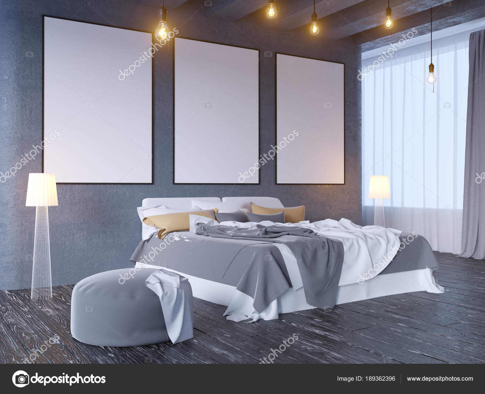 Mock Up Poster With Vintage Pastel Hipster Minimalism Loft