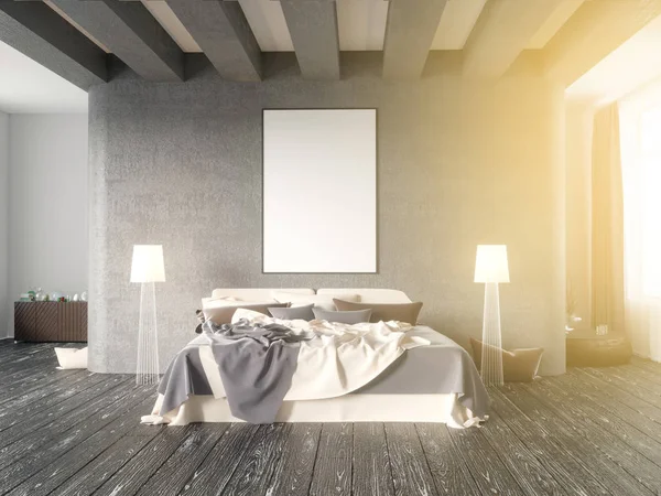 Mock up poster with vintage pastel hipster minimalism loft interior fundo, 3D rendering, ilustração 3D — Fotografia de Stock