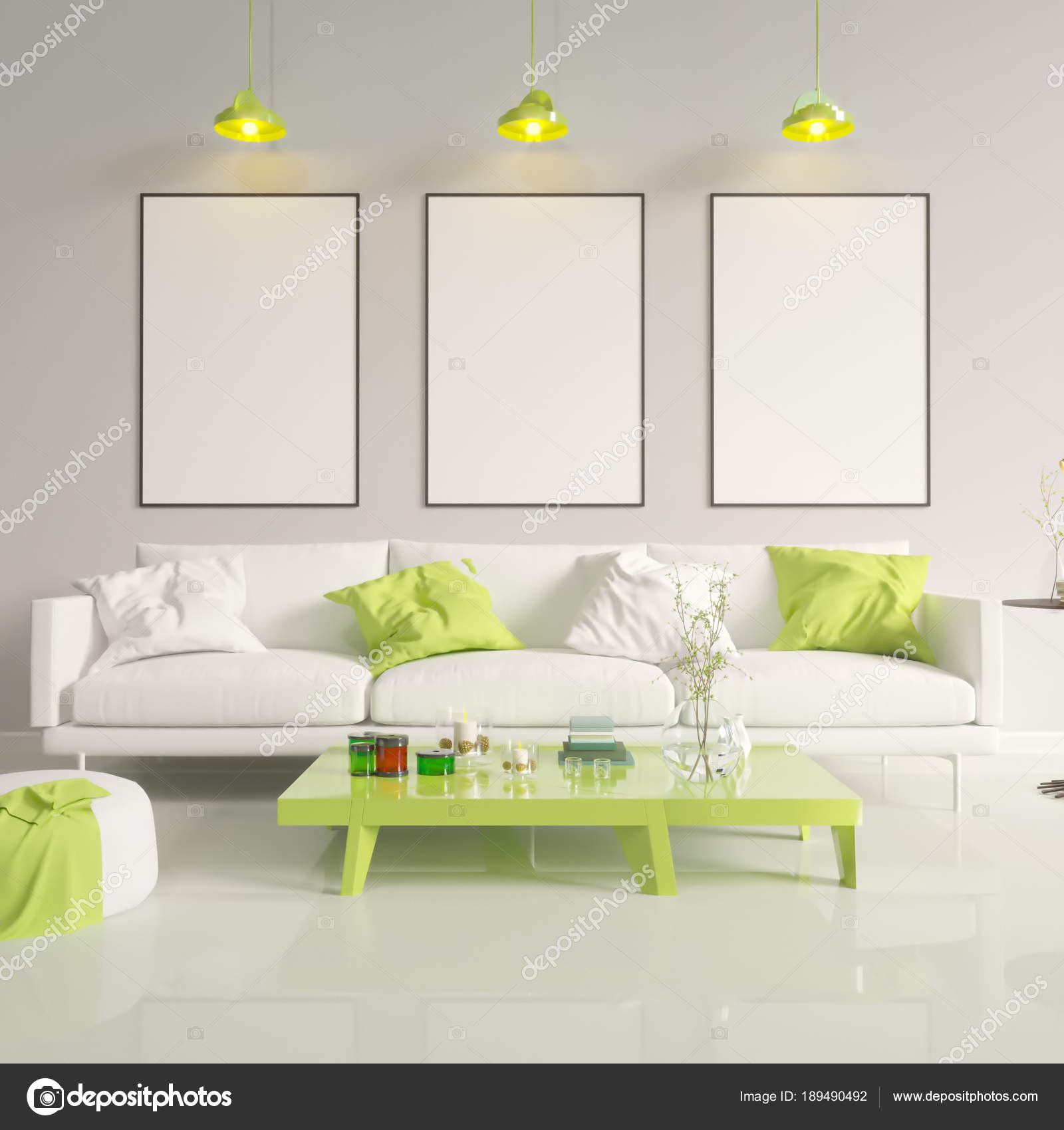 Mock Up Poster With Vintage Hipster Minimalism Loft Interior