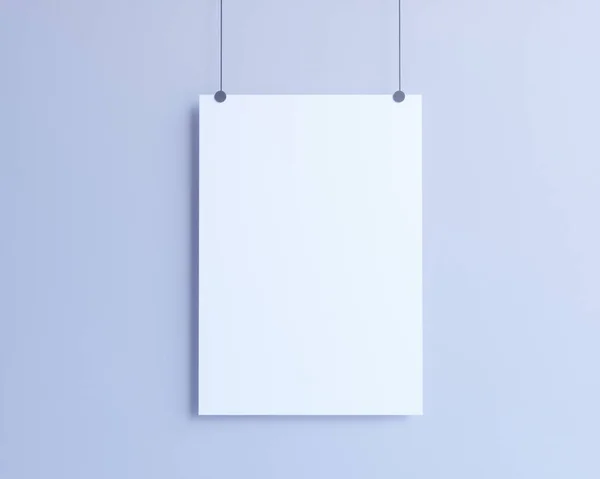 Poster Mock-up, Mock-up şablon izole beyaz arka planda, hazır tasarım, 3d çizim için. — Stok fotoğraf