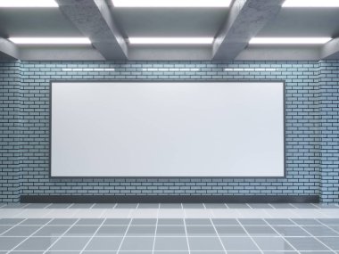 metro istasyonu 3d çizim alanı, istasyon, metro, şablon, üç, beyaz duvar, yer altı büyük poster  