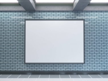 metro istasyonu 3d çizim alanı, istasyon, metro, şablon, üç, beyaz duvar, yer altı büyük poster  